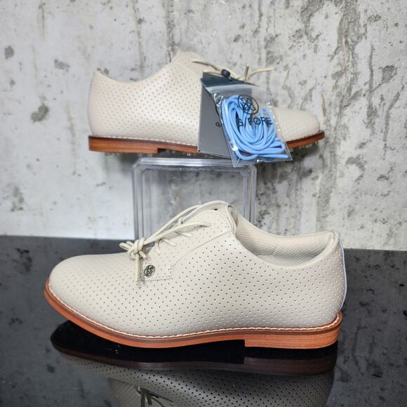MSRP $225 G/Fore Perforated Leather Gallivanter Cream Size 6 New With Box - Picture 2 of 4